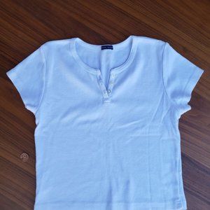 Brandi Melville - Cropped White Tee S